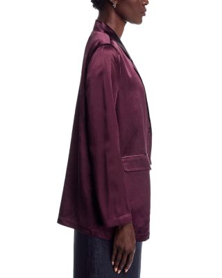 Crinkled Satin Blazer