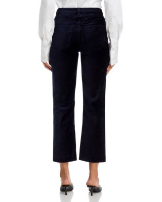 Le Sleek Straight High Rise Jeans in Navy Velvet