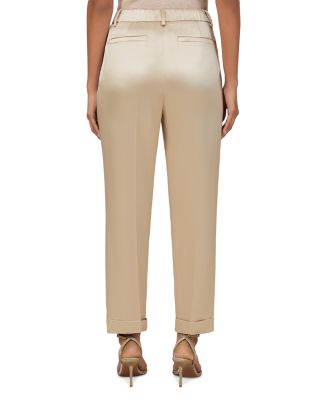 Petite Satin Taper Pants