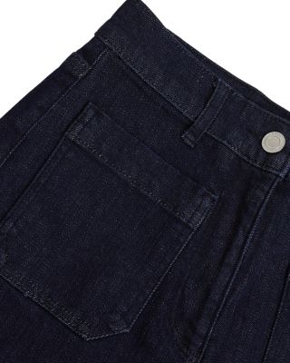 Petite Bella Mid Rise Wide Patch Pocket Jeans in Dark Blue
