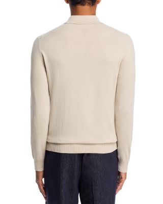 Parquet Stitch Long Sleeve Polo Sweater