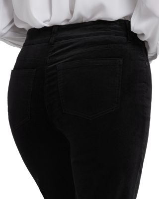 Marilyn Velveteen High Rise Straight Jeans in Black