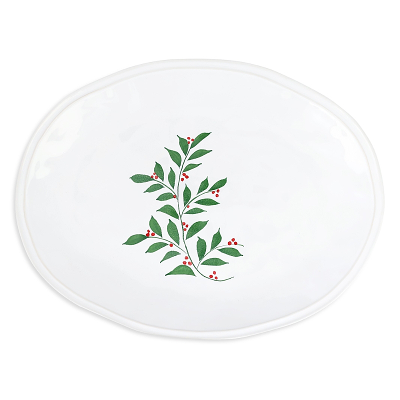 Vietri Aria Holiday Oval Platter In Green