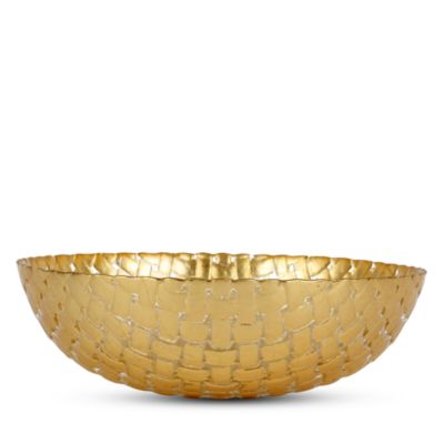 Rufolo Glass Gold Basketweave Small Serving Bowl