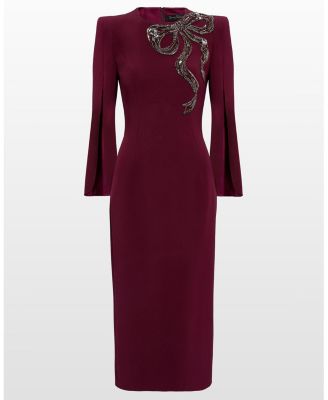 Love Bow Split-Sleeve Midi Dress