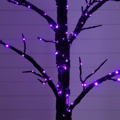 5' Pre-Lit Artificial Halloween Twig Tree with 360 Orange & Purple LED Lights