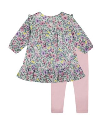  Girls' Printed Muslin Dress and Solid Leggings Set - Baby