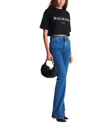 Boxy Cropped T-Shirt with Print