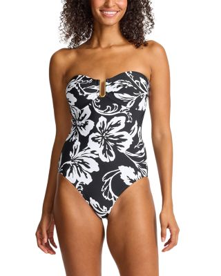Sunset Blooms Bandeau One Piece Swimsuit