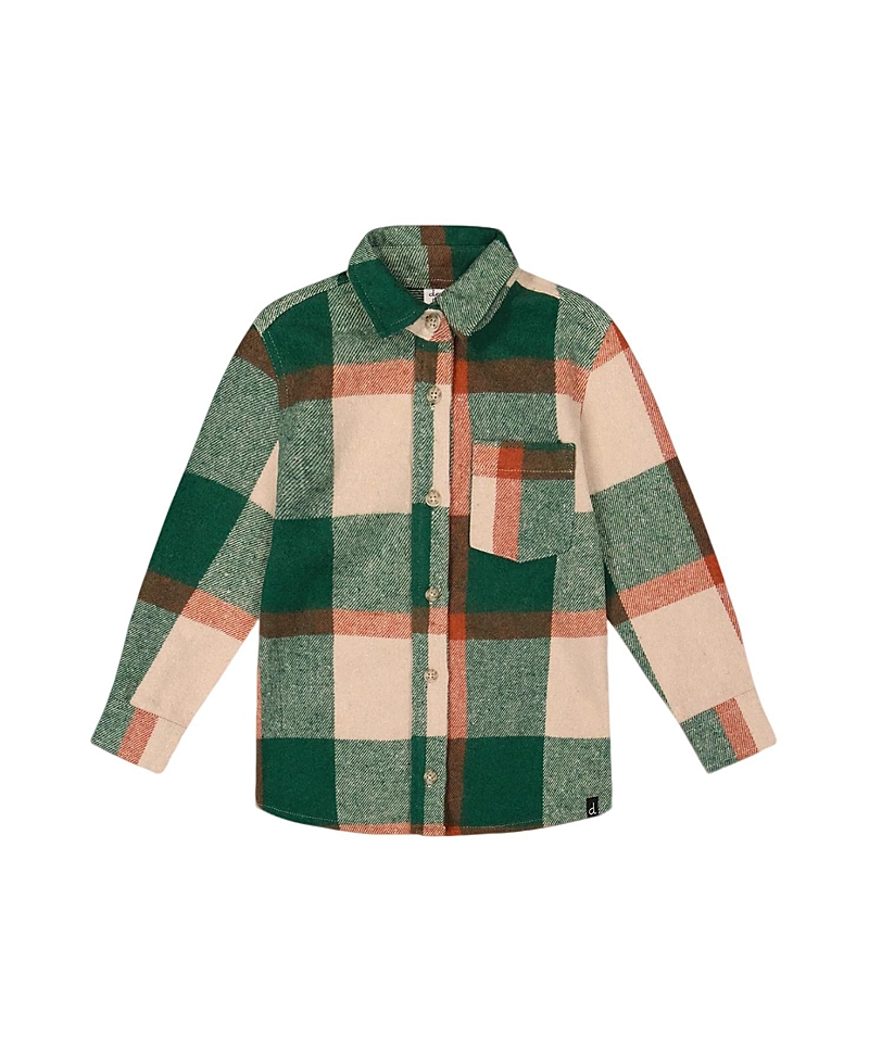 Deux Par Deux Boys' Long Sleeve Yarn Dyed Plaid Shirt - Little Kid, Big Kid In Green