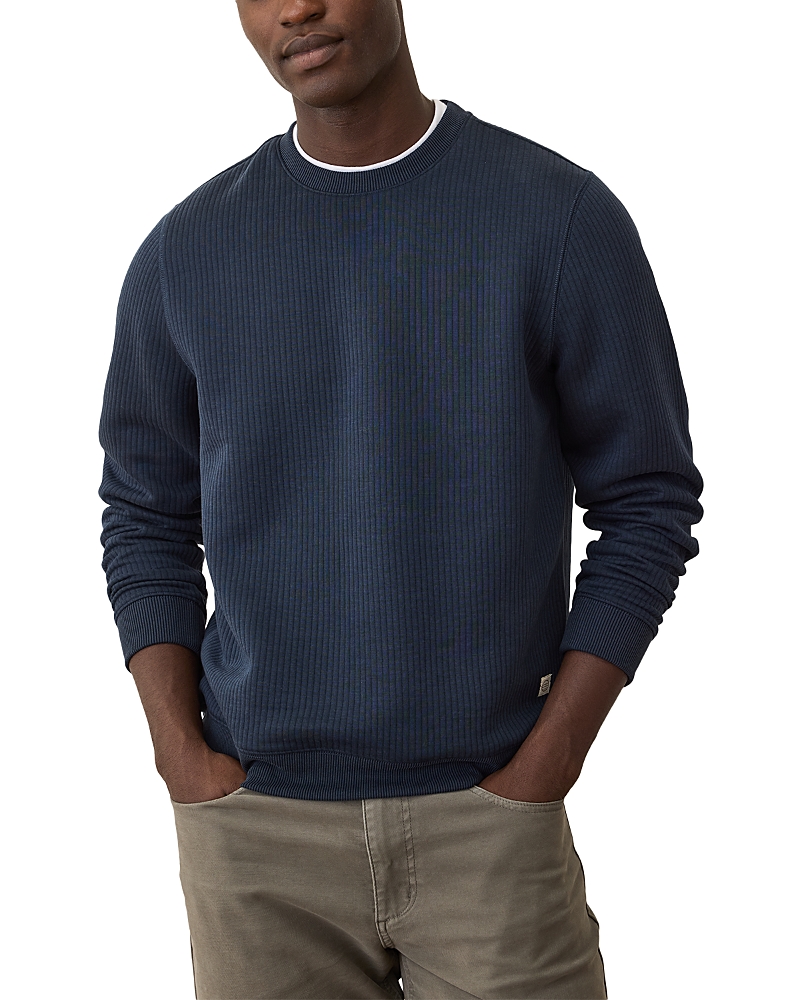 Marine Layer Corbet Vertical Quilted Sweatshirt In Blue