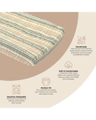 Unisex Charlie Farmhouse Quilted Change Pad Cover