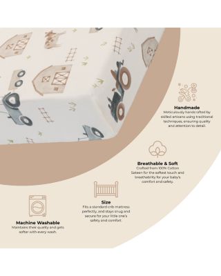 Crane Baby Unisex Charlie Fitted Crib Sheet