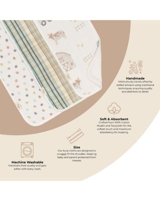 Charlie Burp Cloth Set, 3 Pack