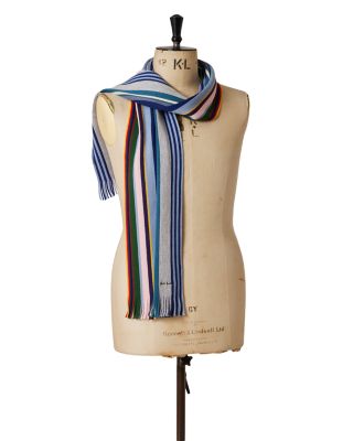 Twisted Striped Merino Wool Scarf