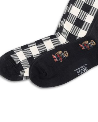 Mini Holiday Bear Socks, Pack of 2