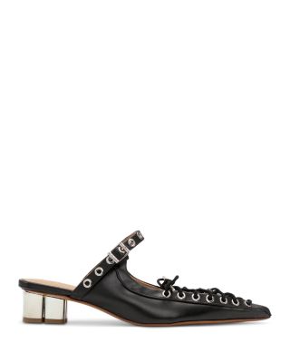 Women's Eyelets Lace Up Mule Pumps