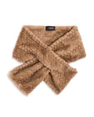 Faux Fur Textured Pull Through Scarf