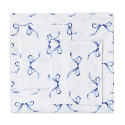 Crisp Bows Percale Duvet Cover Set