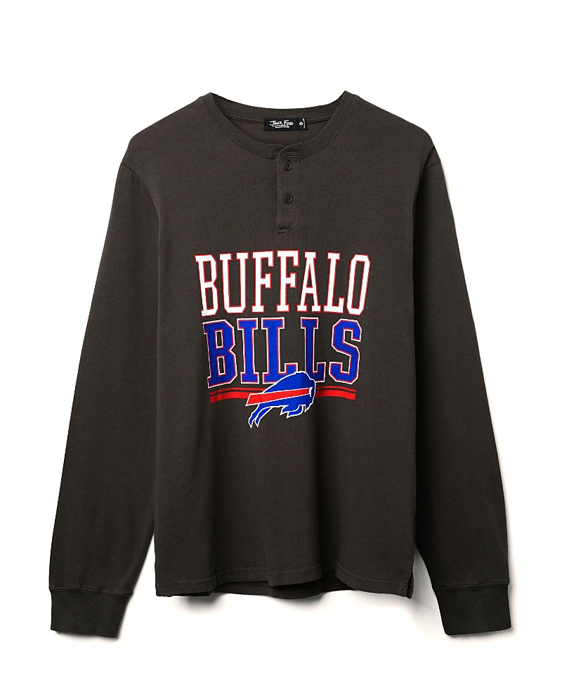 Junk Food Clothing Unisex Nfl Buffalo Bills Long Sleeve Henley In Gray