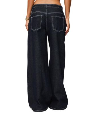 Karah Belt Low Rise Dark Rinse Wash Jeans