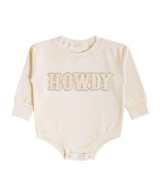 Girls' Howdy Patch Long Sleeve Romper - Baby