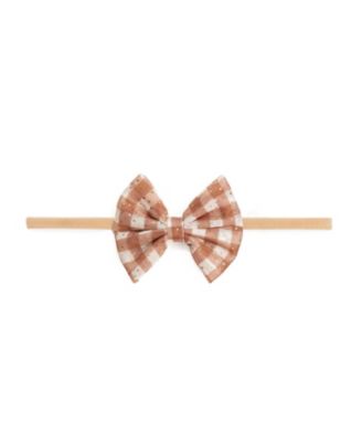 Girls' Gingham Printed Tulle Bow Baby Headband
