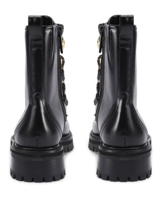 Women's Crystal Chain Combat Boots