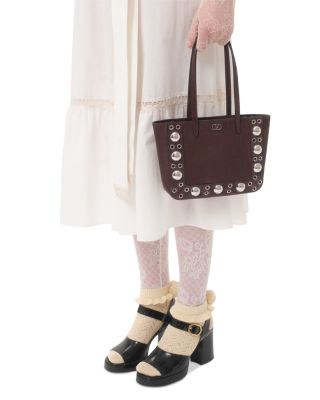 Nellc&ocirc;te Mini VLogo Shopping Tote Bag in Suede