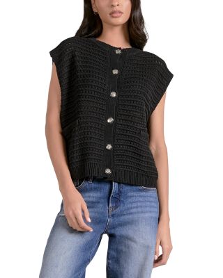 Sleeveless Open Knit Cardigan