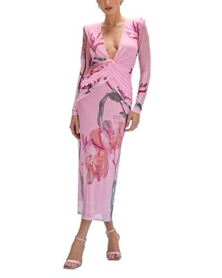 Honey Flower Tulle Midi Dress