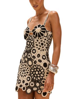 Coral Crochet Mini Dress