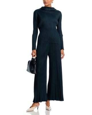 Pliss&eacute; Wide Leg Pants