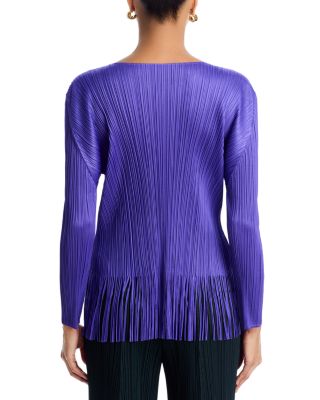 Wave Fringed Long Sleeve Top