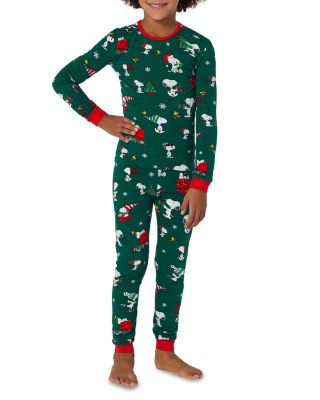 Unisex Snoopy Holiday Long Sleeved Pajama Set - Little Kid, Big Kid