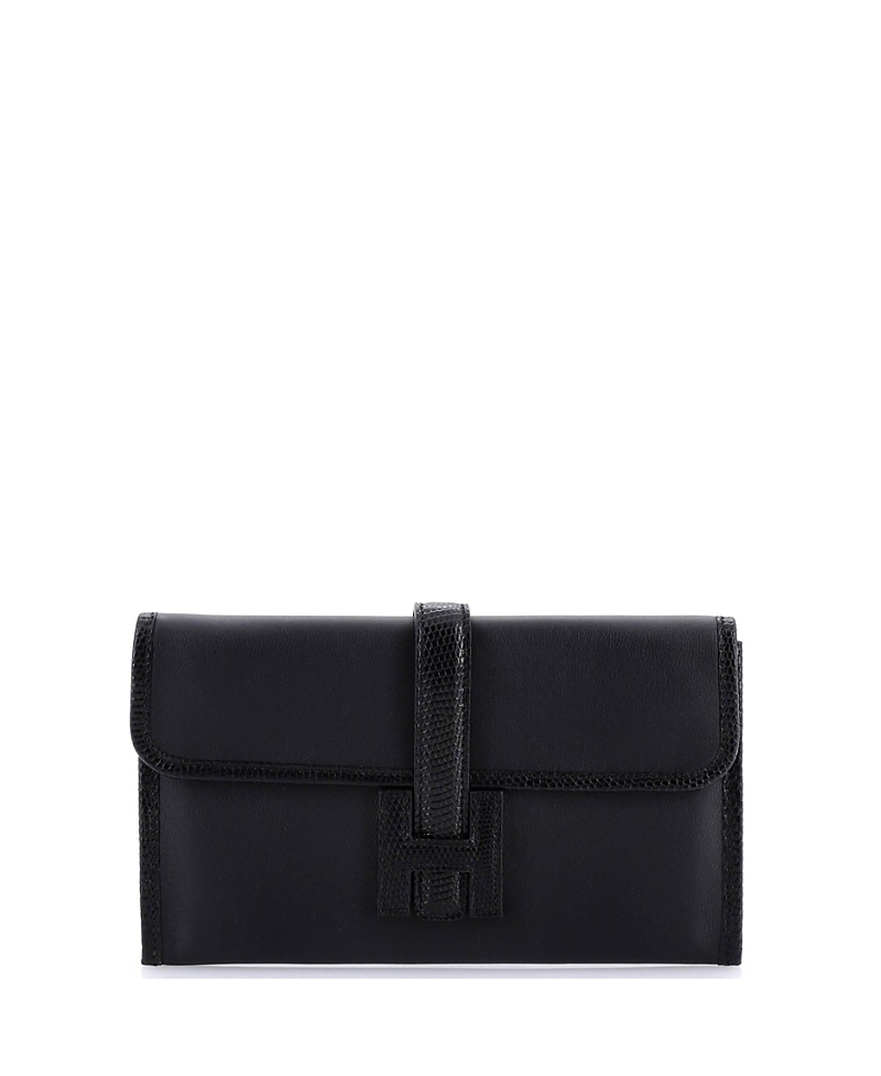 Click to view more detailed imagery on our partner's website Pre-owned Pre-owned Hermes Hermes Jige Duo Clutch Swift With Lizard In Black