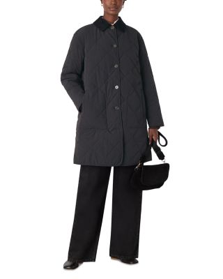 Quilted Cord Collar Coat