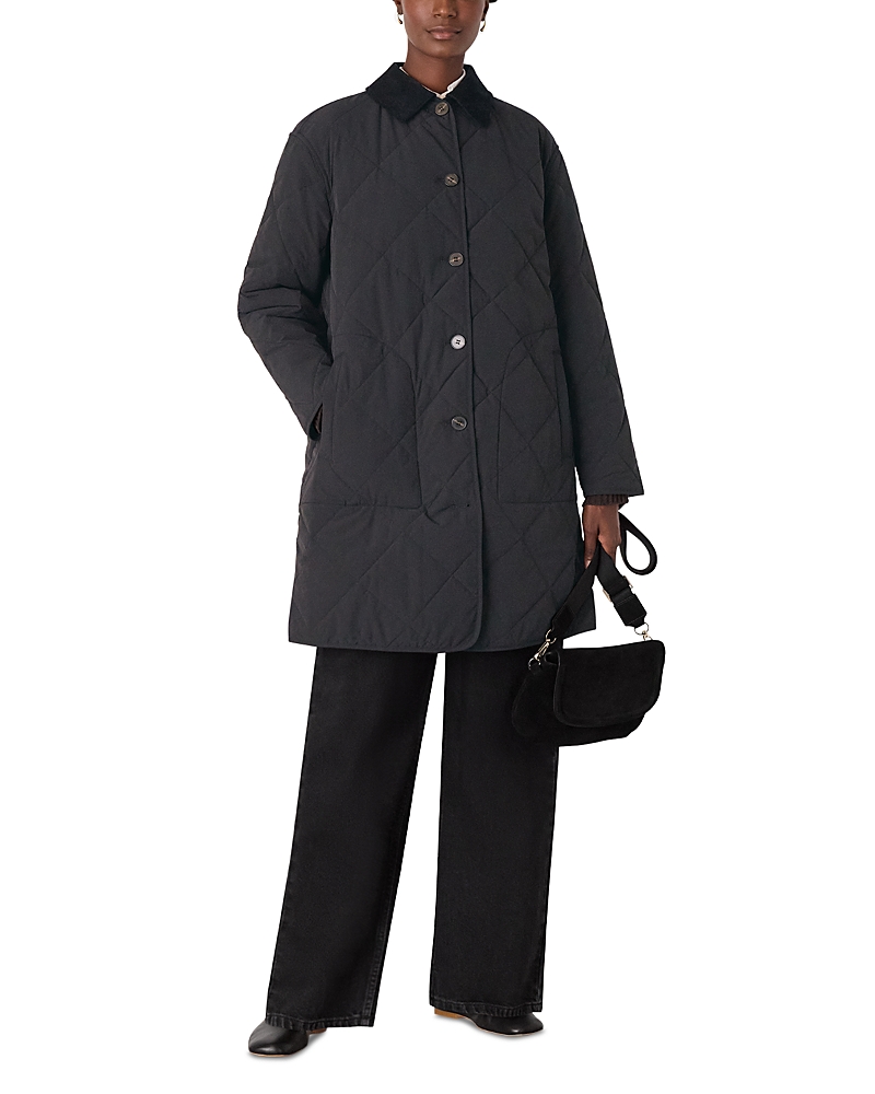 Whistles Quilted Cord Collar Coat