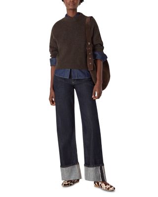 Wool Curved Hem Sweater