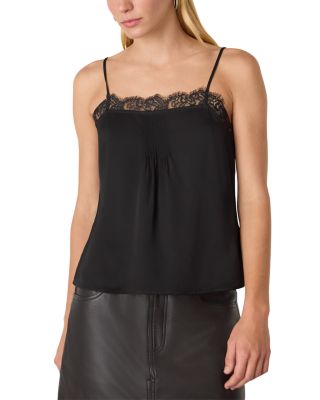 Lace Trim Cr&amp;ecirc;pe Cami Top
