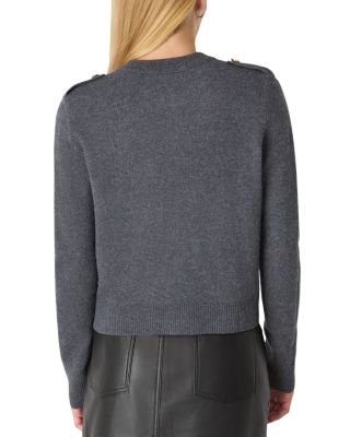 Military Crew Neck Cardigan