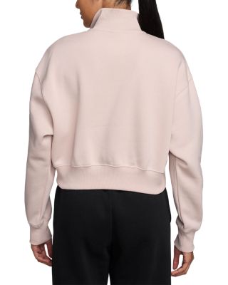 Zip Neck Cropped Sweatshirt