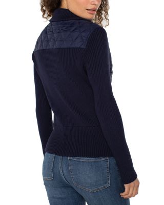 Quilted Zippered Sweater