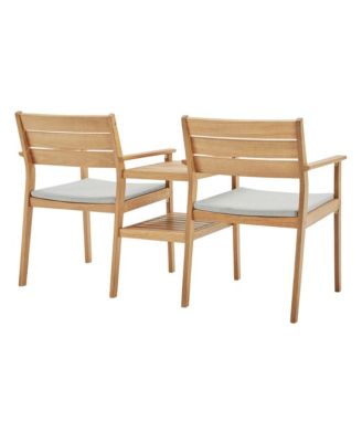 Viewscape Outdoor Patio Ash Wood Jack and Jill Chair, Set of 2