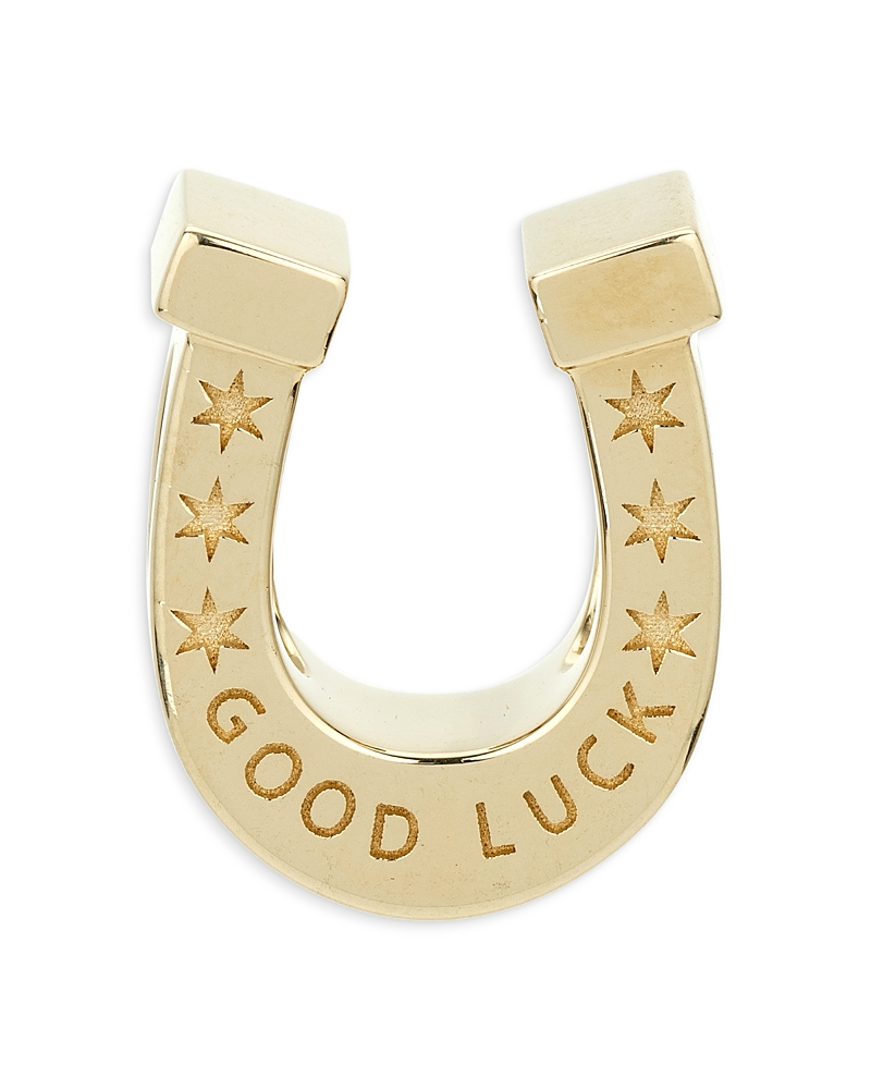 Adina Reyter 9K Yellow Gold Good Luck Horseshoe Bead Pendant