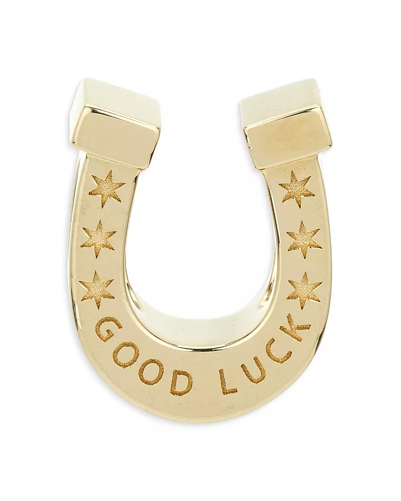Adina Reyter 9K Yellow Gold Good Luck Horseshoe Bead Pendant