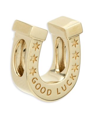 9K Yellow Gold Good Luck Horseshoe Bead Pendant