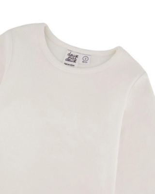  Girls' Jersey Top with Embroidered Floral Sleeves - Baby