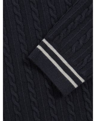 Luca Cable Knit Tipped Cuff Sweater