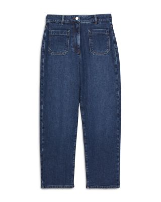 Petites Marcie Straight Jeans in Mid Blue